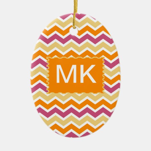 Décoration En Céramique ZigZag tribale dynamique (Devant)