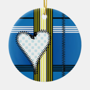 Décoration En Céramique Zipper a souligné le coeur