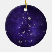 Décoration En Céramique Zodiac Purple Libra | Horoscope d'astrologie cosmi (Devant)