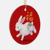 Décoration En Céramique Zodiac Rabbit "Fortune" Chinese New Year Custom (Droite)