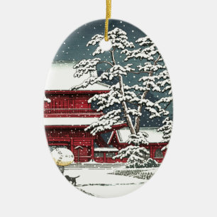 Décoration En Céramique "Zojoji dans la neige" de Kawase Hasui 川 瀬 巴