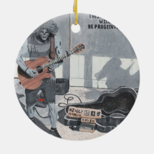 Décoration En Céramique Zombie Guitar Rock Musicien Imaginaire Art Ornamen