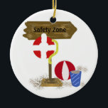 Décoration En Céramique Zone de sécurité de la garde de piscine<br><div class="desc">Zone de sécurité pour ceux qui surveillent les trous de natation. Ajoutez un message ou un message si vous le souhaitez.</div>