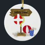 Décoration En Céramique Zone de sécurité de la garde de piscine<br><div class="desc">Zone de sécurité pour ceux qui surveillent les trous de natation. Ajoutez un message ou un message si vous le souhaitez.</div>