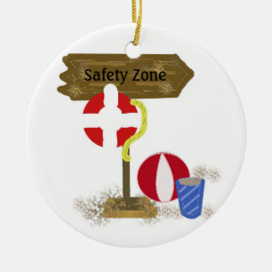 Décoration En Céramique Zone de sécurité pour surveillant de piscine