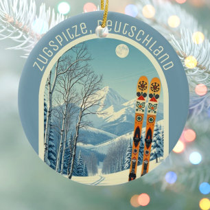 Décoration En Céramique Zugspitze Allemagne Deutschland ski souvenir