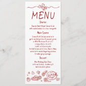 Décoration fantaisiste funky Menu de mariage rouge (Devant)