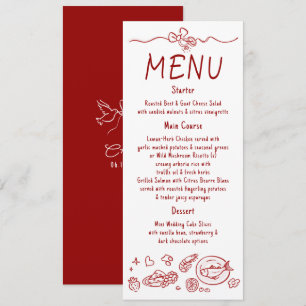Décoration fantaisiste funky Menu de mariage rouge