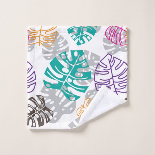 décoration feuille serviette de bain (Gant de toilette)