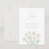 décoration fleurie rustique | Invitation au baptêm (Devant / Derrière)