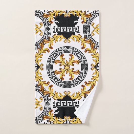 Décoration grecque d'or noir (Serviette à main)