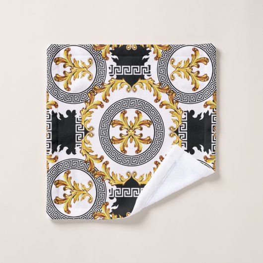 Décoration grecque d'or noir (Gant de toilette)