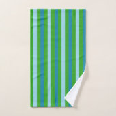Décoration intérieure à rayures heureuses vert ble (Serviette à main)