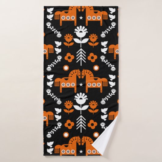 Décoration intérieure Cheval de données nordique (Serviette de bain)