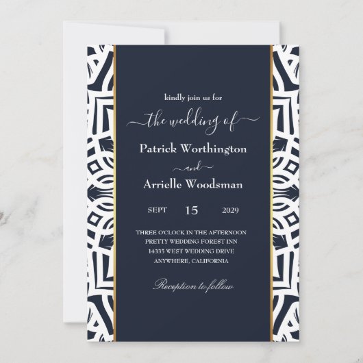 décoration luxueuse invitations de mariage (Devant)