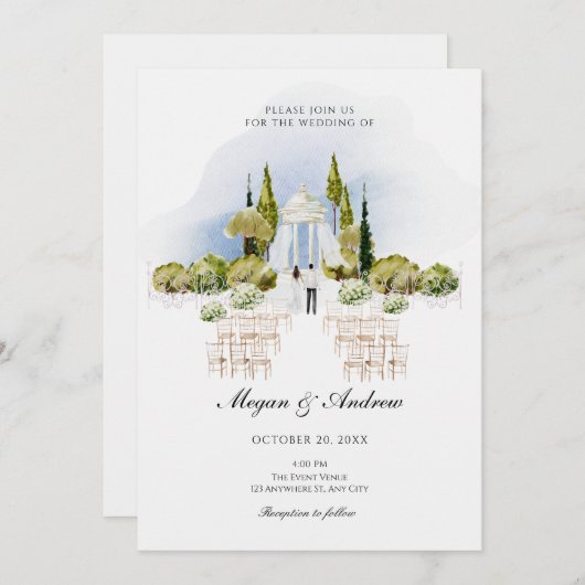 Décoration mariage de jardin Invitation (Devant / Derrière)