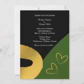 décoration mariage or noir glamour invitation (Devant)