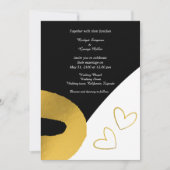 décoration mariage or noir glamour invitation (Devant)