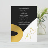 décoration mariage or noir glamour invitation (Debout devant)