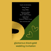 décoration mariage or noir glamour invitation