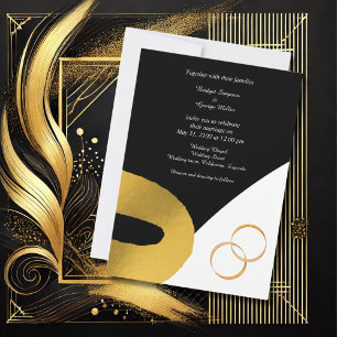 décoration mariage or noir glamour invitation