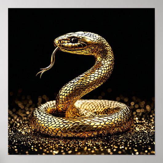 Décoration Moderne Esthétique Serpent Mystique Or (Devant)