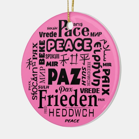 Décoration multilingue de Noël rose 3 (Gauche)