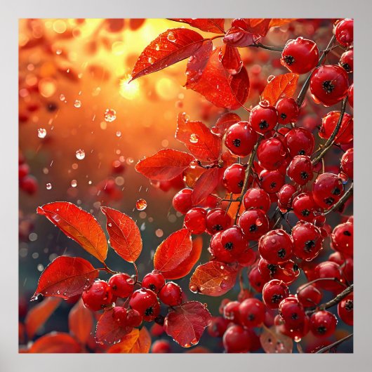 🍒 Décoration murale à base de baies de sorbier po (Devant)