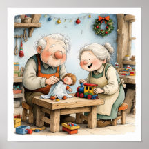 Décoration murale d'atelier de jouets de Noël nost