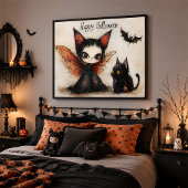 Décoration murale de fée et de chat noir pour Hall