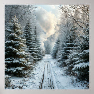 Décoration murale de forêt enneigée en hiver Natur