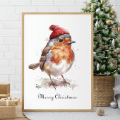 Décoration murale de Noël Robin aquarelle