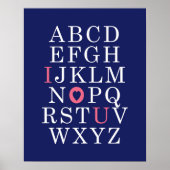 décoration murale de nursery alphabet rose bébé fi (Devant)