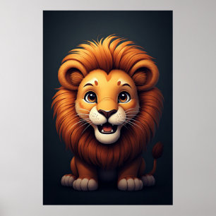 Décoration murale de pépinière de lion mignon Art