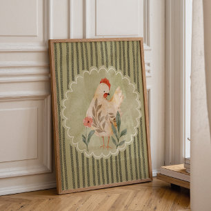Décoration murale de poulailler colorée pour la nu
