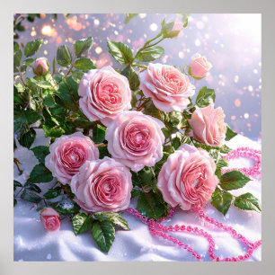 Décoration murale de rose rose pour une ambiance r