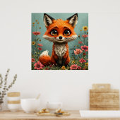Décoration murale d'un renard de dessin animé mign (Cuisine)
