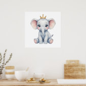 Décoration murale éléphant bébé doux – Affiche de  (Cuisine)