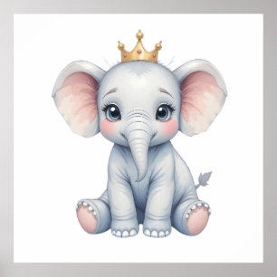 Décoration murale éléphant bébé doux – Affiche de