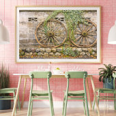 Décoration murale en forme de roue de chariot rust