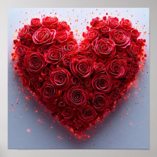 Décoration Murale Florale Romantique Cœur Roses Ro