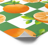 Décoration Murale Orange Damier Fruit Aesthetic (Coin)