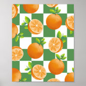 Décoration Murale Orange Damier Fruit Aesthetic (Devant)