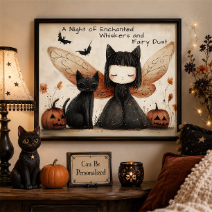 Décoration murale personnalisée de fée et de chat