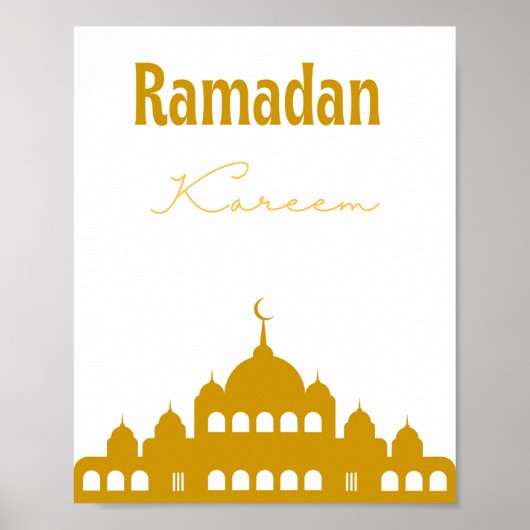 Décoration murale "Ramadan Kareem" dorée (Devant)