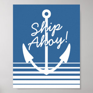 Décoration nautique affiche murale   Navire Ahoy a