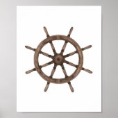 Décoration nautique de roue de bateau à l'aquarell (Devant)