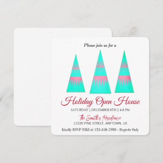 décoration pour la carte de Noël de l'arbre de Noë (Devant / Derrière)