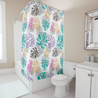 décoration rideau de douche feuille