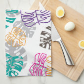 décoration serviette de cuisine feuille (Quart Plié)